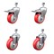 Service Caster 4 Inch Red Polyurethane Wheel Swivel 1/2 Inch Stem Caster Total Lock Brake, 2PK SCC-TSTTL20S414-PPUB-RED-121315-2-S2 - alternate 1